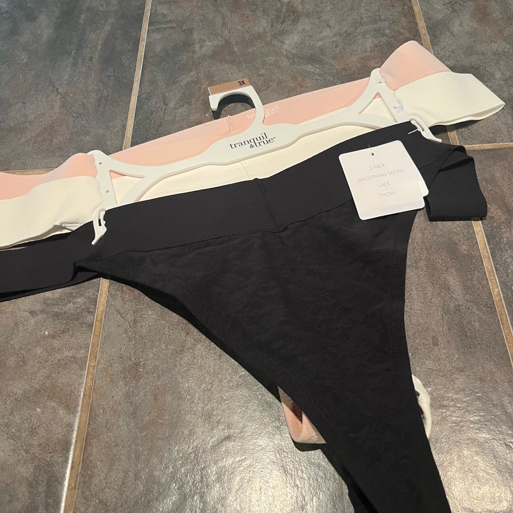 Tranquil and True - NWT Women's Panties - Black, White, Pink, 3x